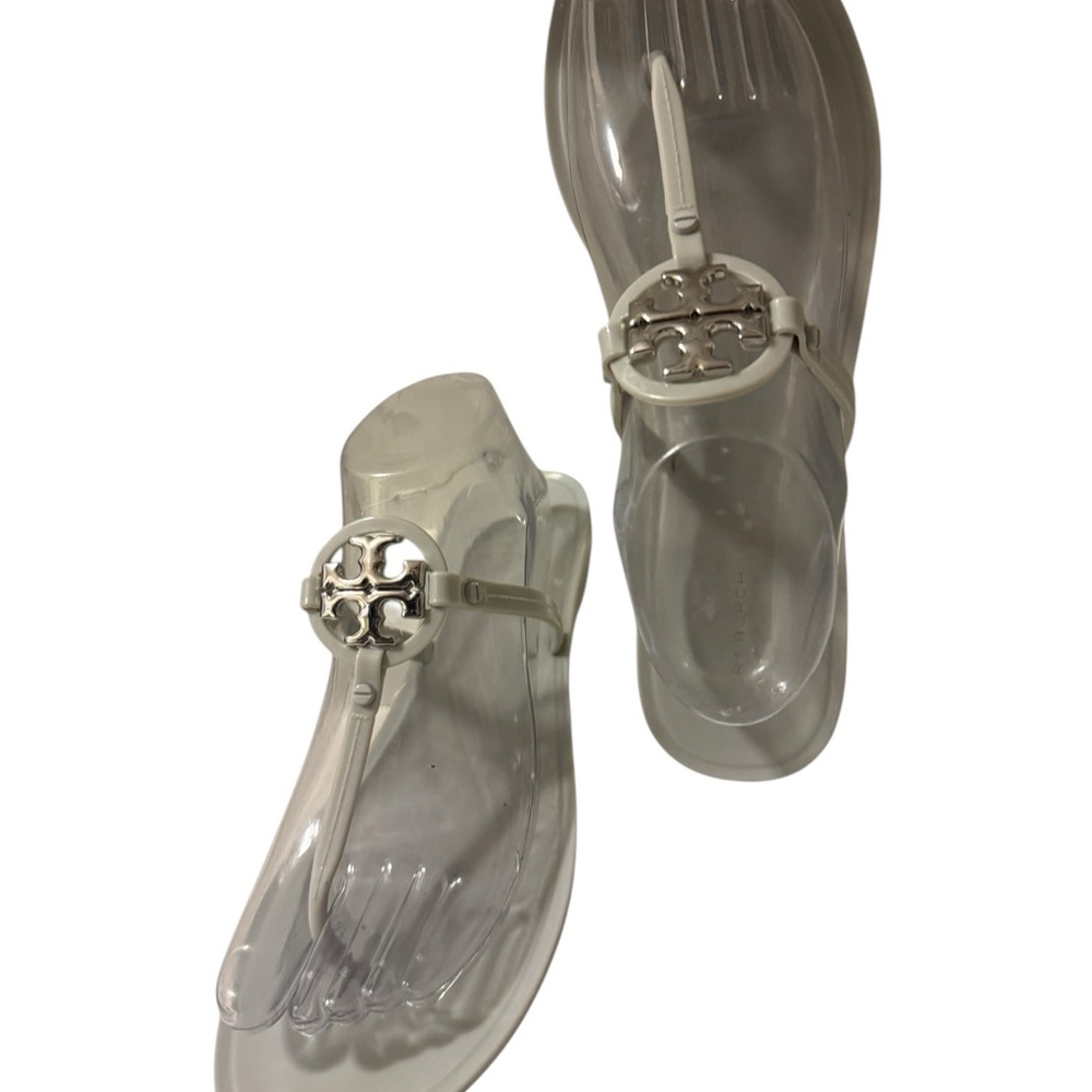 Tory Burch Mini Miller Jelly Thong (River Rock - Silver, size 9 /excellent - Picture 9 of 11